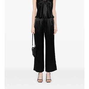 Reformation Olina Black Silk Pants Petite